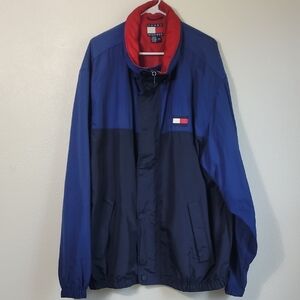 Vintage Tommy Hilfiger Men Sailing Windbreaker Jacket Size 2XL Zip Spell Out 90s